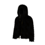 Black Hoddie fur jacket