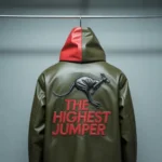 Highest jumper olive green with  Red