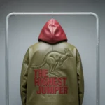 Highest jumper olive green with  Red