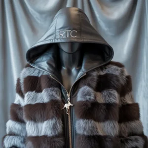 Chinchilla and Leather Hoodie
