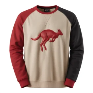Red Black cream with Red Kangaroo Crewneck