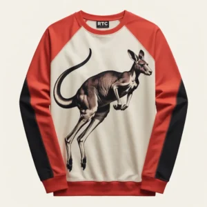 Red, White and Black crewneck detailed kangaroo