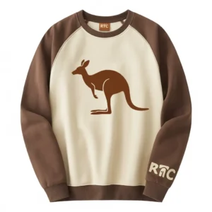 Cream and Dark Brown Crewneck